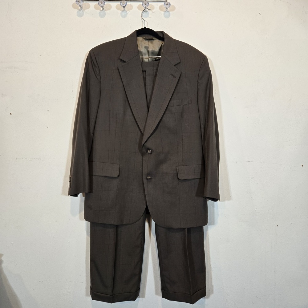 Nordstrom Plus One Gray Brown Suit With Cole Haan Suspenders